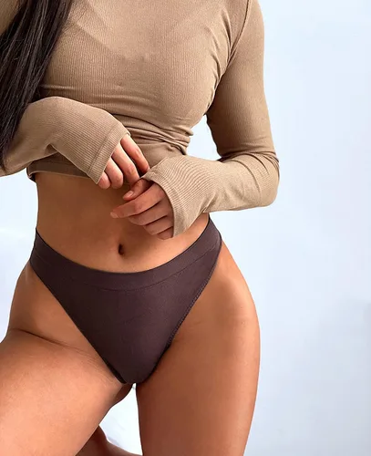 Vista 4 de Tangas francesas de cintura alta bragas de alta elasticidad sin costuras tangas