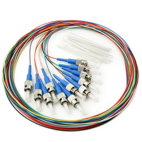 Vista 11 de 6 hilos multimodo OM1 62.5/125 ST-UPC fibra coleta, ST OM1 fibra óptica coleta, incluye 6 mangas de protección de fibra óptica de empalme de fusión