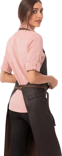 Vista 6 de Chef Works Delantal unisex con peto Boulder Marrón/Negro