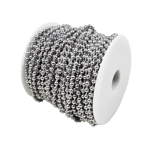 Vista 7 de HFS (R) Cadena de bolas #6 Bobina de acero inoxidable 304-100 Bobina de pies libres 1/8" (3.2mm)
