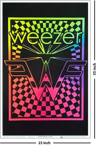 Vista 3 de Scorpio Posters Weezer Logo – Flocado – Póster de luz negra – 23 x 35 pulgadas