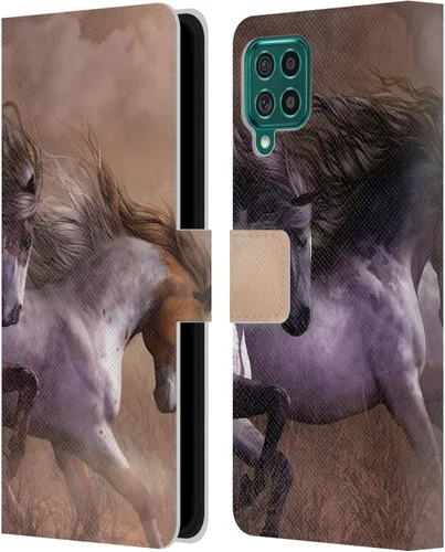 Vista 360 de Head Case Designs Officially Licensed Laurie Prindle A Morgan Christmas Western Stallion Leather Wallet Case Compatible with Samsung Galaxy A07 4G