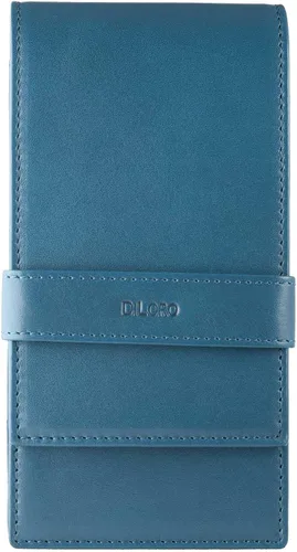 Vista 10 de DiLoro Estuche de cuero para bolígrafo cuádruple, soporte para cuatro bolígrafos y lápices Nappa Negro
