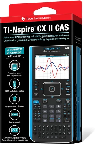 Vista 7 de Texas Instruments Calculadora gráfica de color TI-Nspire CX II CAS con software para estudiantes (PC/Mac)