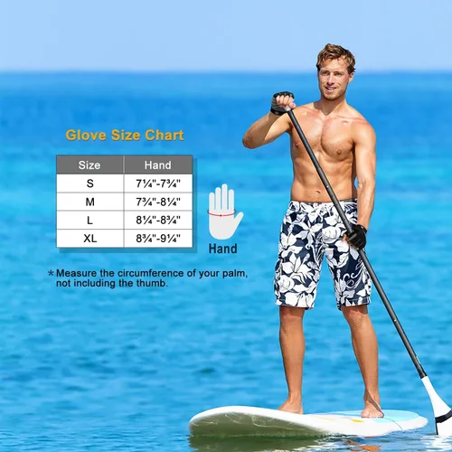 Vista 6 de FitsT4 Sports Guantes de medio dedo con palma acolchada para buceo, vela, moto acuática, paddle surf, kayak y esquí acuático, adecuado para hombres