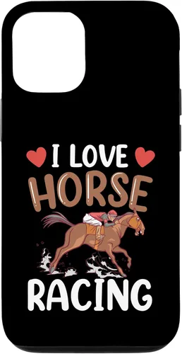 Vista 25 de Funda para iPhone 13 I Love Horse Racing Horses Race Racer