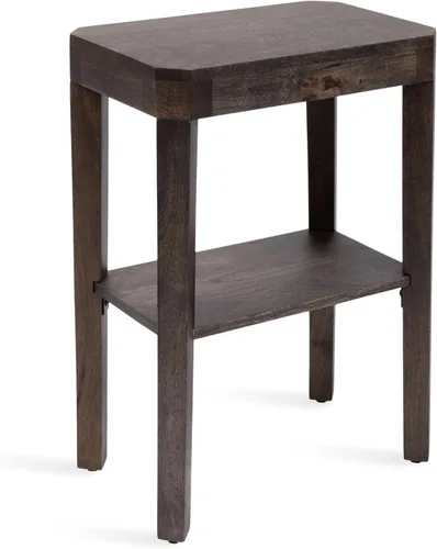 Vista 10 de Kate and Laurel Talcott Mid-Century - Mesa auxiliar rectangular de madera, 22 x 14 x 26 pulgadas, madera natural, mesa auxiliar decorativa