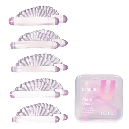 Vista 20 de Curacoro Lash Lift Shields, 10 Pcs/5 Sizes Reusable Silicone Rods Deseo azul