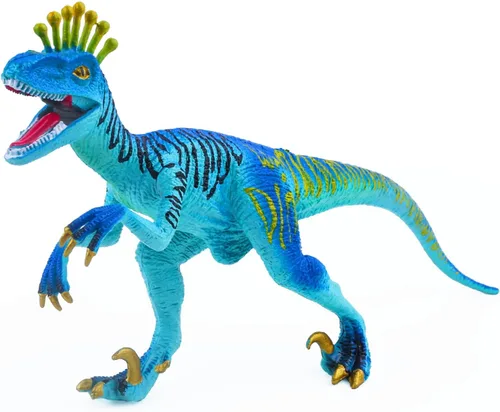 Vista 6 de SIENON Paquete de 6 figuras de juguete de dinosaurio jurásico de 6.3 pulgadas, juego de juguetes de dinosaurios realistas Dilophosaurus Blue