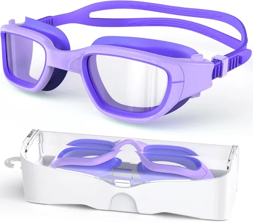 Vista 12 de Gafas de natación para niños, gafas de natación para niños de 6 a 14 años, gafas de piscina con protección UV antivaho para niños y niñas
