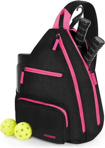 Vista 7 de Bolsa de Pickleball AEROBIX para Mujeres y Hombres, Mochila de Pickle Ball - Cremalleras Mejoradas, Gran Capacidad, Bolsillo Acolchado para Pala