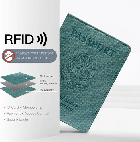 Vista 3 de Soporte para pasaporte de vacunación, Verde, 1 paquete