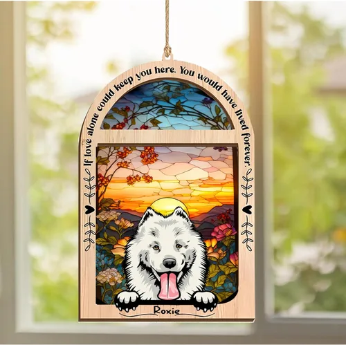 Vista 338 de LOVELYPOD Adorno de Navidad personalizado de sabueso afgano, atrapasoles con nombre, regalos de pérdida de mascotas, regalos para amantes