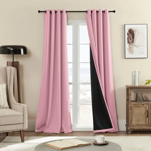 Vista 51 de Rutterllow - Cortinas 100% opacas, paneles de cortina con ojales, aislamiento térmico y bloqueo de luz para habitación y sala de estar