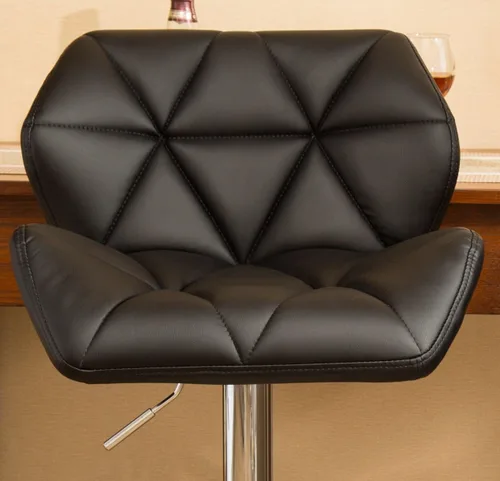 Vista 8 de Roundhill Furniture PC190BK Glasgow taburetes de bar con altura ajustable, Metal, Negro