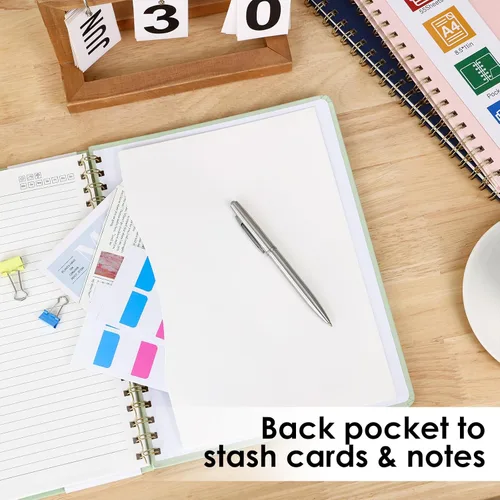 Vista 4 de LABUK Cuaderno de espiral de 8.5 x 11 pulgadas, cuadernos A4 de tapa dura para mujer, 55 hojas y 110 páginas, diario grande para el trabajo