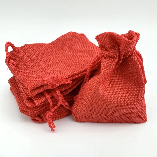 Vista 62 de Palmhomee Paquete de 20 bolsas de regalo de arpillera con cordón, bolsas de joyería de lino, bolsas de yute de boda para joyas y bolsas