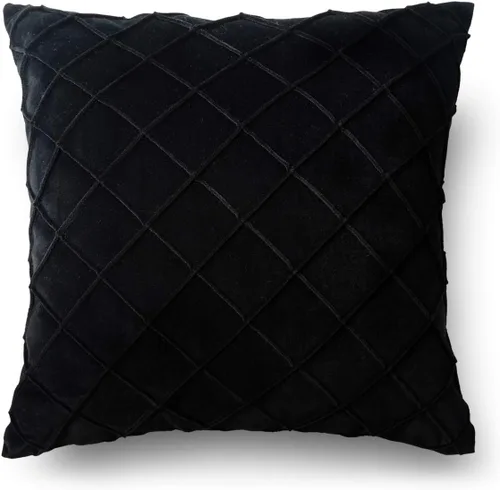 Vista 8 de PLWORLD Funda de almohada lumbar negra de 12 x 20 pulgadas, funda de cojín plisada de terciopelo, solo 1 funda, sin relleno