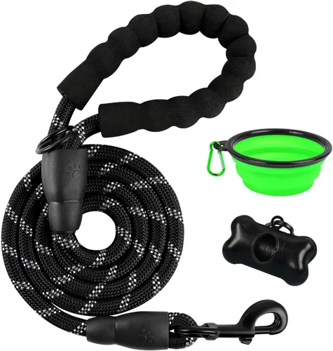 Vista 29 de BARKBAY - Correas para perros grandes, resistentes, de 4/5/6 pies, con cómoda asa acolchada y hilos altamente reflectantes para perros medianos