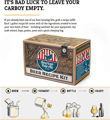 Vista 5 de Kit de recetas para elaborar cerveza (ingredientes) – fabrica tu propia cerveza con Home Brewing - 1 galón, American Pale Ale