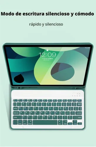 Vista 5 de Galaxy Tab S10+ Plus/S9+ Plus/S9 FE+ Plus Funda para tablet con teclado de 12.4" /S8+/S7+/S7FE, Funda protectora delgada de colores dulces con Negro