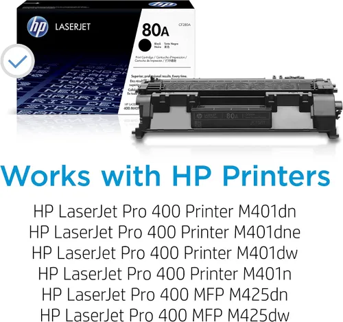 Vista 2 de HP 80A (CF280A) Cartucho de tóner negro para LaserJet.original negro