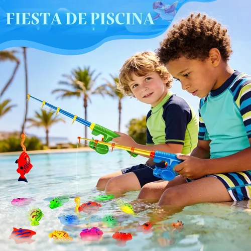 Vista 4 de CozyBomB™ Juego de juguetes magnéticos de pesca para niños Juego de mesa de agua, bañera, piscina para niños, caña, red, peces flotantes