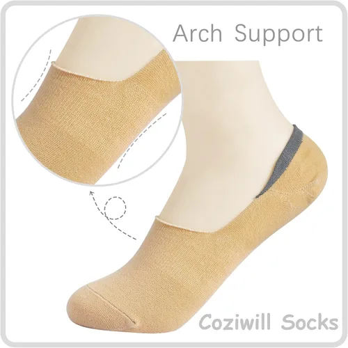 Vista 3 de Calcetines invisibles para mujer, de corte bajo, de algodón, antideslizantes, 48 pares 5-99-11