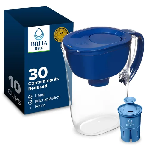 Vista 19 de Jarra con filtro de agua Brita Everyday Elite, elimina el 99% del plomo, incluye 1 filtro, capacidad de 10 tazas, color negro