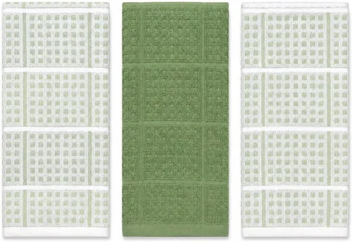 Vista 21 de Serafina Home Toallas de cocina de tamaño grande de color sólido negro: paño de 100 % algodón suave para limpieza y secado absorbente, con ribete