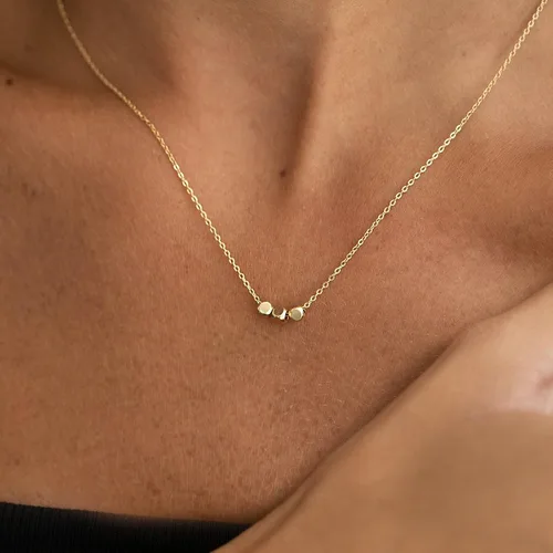 Vista 2 de VRIUA Gold Necklace for Women, Dainty Star of David Necklace 14K Gold Plated Butterfly Necklace Sun Lotus Flower Necklace Simple Bead Necklace