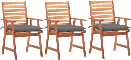 Vista 20 de Patio Dining Chairs 2 pcs with Cushions Solid Acacia Wood Dinning Room Outdoor Seating Outside Chairs Sillas para Comedor for Picnic Beach Courtyard