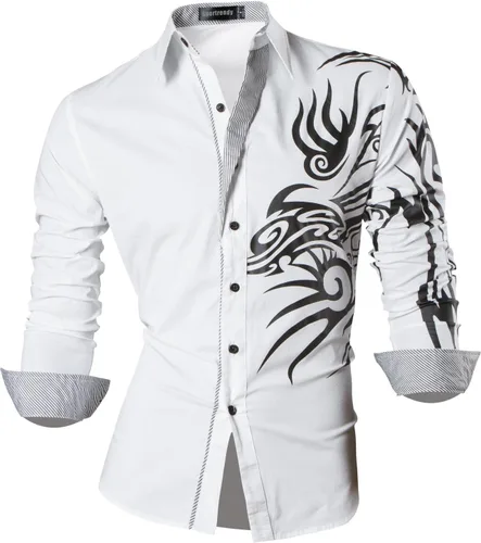 Vista 105 de JZS041, camisa de vestir de manga larga para hombre