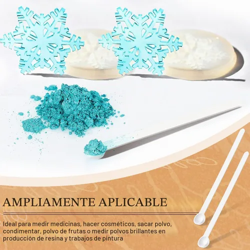 Vista 4 de Honeydak 1/32 cucharadita de plástico pequeñas cucharas medidoras, color Blanco