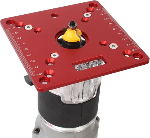 Vista 4 de Placa de inserción de mesa de enrutador de aluminio,Mini bancos cuadrados para carpintería Router Flip Plate,Mesa de grabado de recorte