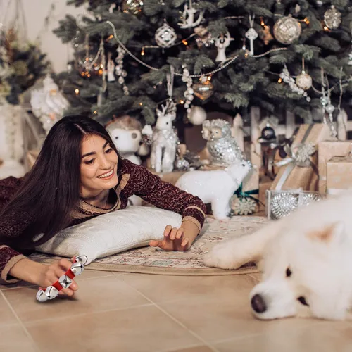 Vista 6 de 6 campanas de trineo con mango de Navidad, instrumento musical, temblor de madera con 5 campanas para fiesta de Navidad, actuaciones de banda