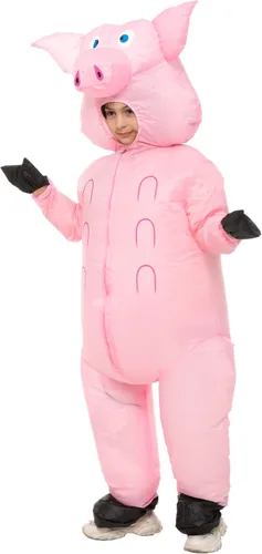 Vista 5 de IHGYT Inflatable Pig Costume Full Body Suit Pink Pig Costumes Air Blow up Suit Party Dress Halloween and Christmas Cosplay