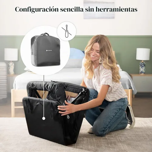 Vista 6 de Kinderkraft CAMI - Cama de bebé 3 en 1, cama de viaje para bebé, desde el nacimiento hasta los 3 años, cuna de bebé, cuna de viaje, fácil de plegar