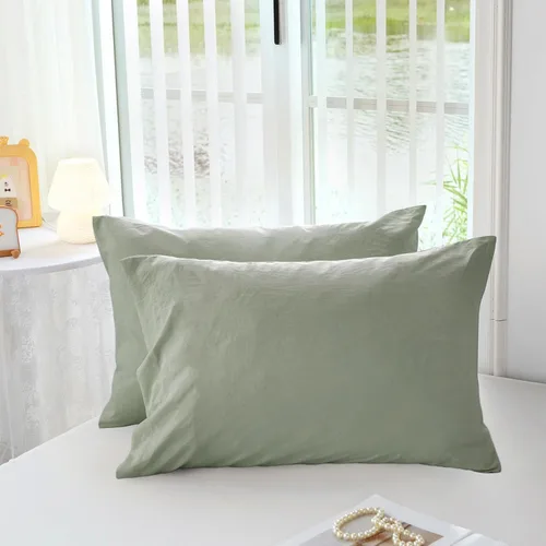 Vista 12 de MILDLY Funda de almohada súper suave – Fundas de almohada ligeras de microfibra lavada, tamaño King, color gris, 2 unidades, fácil cuidado