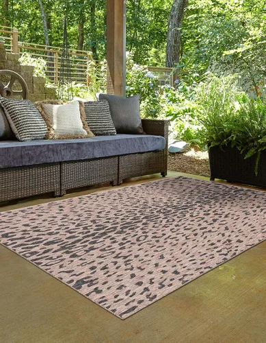 Vista 4 de Unique Loom Outdoor Safari Collection Alfombra de área - Samburu (2' 2" x 3' 1" Rectángulo, Natural/Marrón Claro)