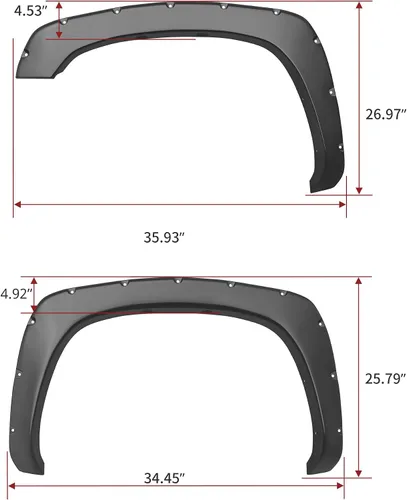 Vista 5 de LEDKINGDOMUS Kit de salpicaderas delanteras y traseras compatibles para Chevy Silverado/GMC Sierra 1999-2006 1500 2500HD 3500HD