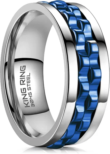 Vista 17 de King Ring Anillos giratorios de engranajes de 0.315 pulgadas – Anillos para ansiedad ultra pulidos para hombres y mujeres – Diseñado en Estados