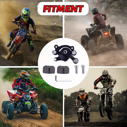 Vista 5 de Pinza de freno de disco delantero y almohadilla para MBX10 MBX11 80cc MM-B80 105cc MM-B105 CT100U CC100X Trail Mini Bike 47 49cc Mini ATV Gas Negro