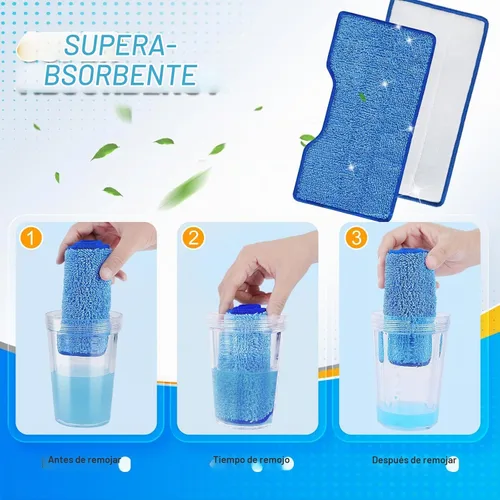Vista 5 de KEEPOW Recambios de paños de fregona reutilizables Compatibles con Shark VACMOP VM252 VM200 VM401 VM180 VM252GN VC205 VM250 Aspiradora sin cable