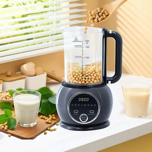 Vista 5 de Batidora caliente 10 en 1 para producir leche de nueces, 51 onzas de soja casera, almendra, avena, a base de plantas, para preparar alimentos
