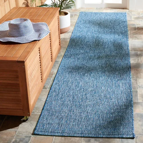 Vista 18 de SAFAVIEH Courtyard Collection - Alfombra de pasillo, 2 pies 2 pulgadas x 9 pies, aguamarina y aguamarina, no desprende pelusa y de fácil cuidado