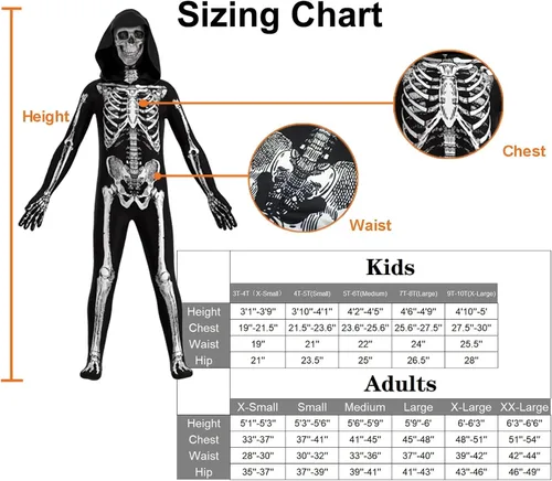 Vista 6 de OEBLD Enterizo unisex – Disfraz de Halloween en blanco y negro aterrador compatible con cos como un esqueleto