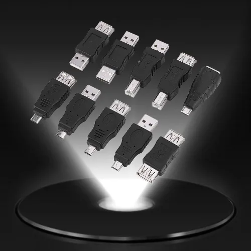 Vista 5 de Kit de adaptador USB de 40 piezas, mini cambiadores, convertidores, conectores USB macho a hembra micro USB