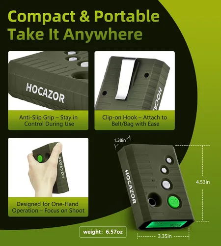 Vista 5 de HT01 Upgraded Shot Timer for Shooting Competition, 4 Modes for Tactical Training, with Loud Buzzer, Smart Sensors for Shooters Global Range