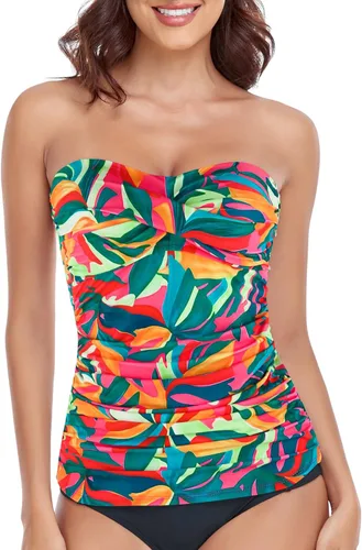 Vista 34 de RELLECIGA Top tankini con control de abdomen para mujer Negro